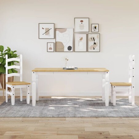 vidaXL Stół jadalniany Corona, biały, 160x80x75 cm, drewno sosnowe