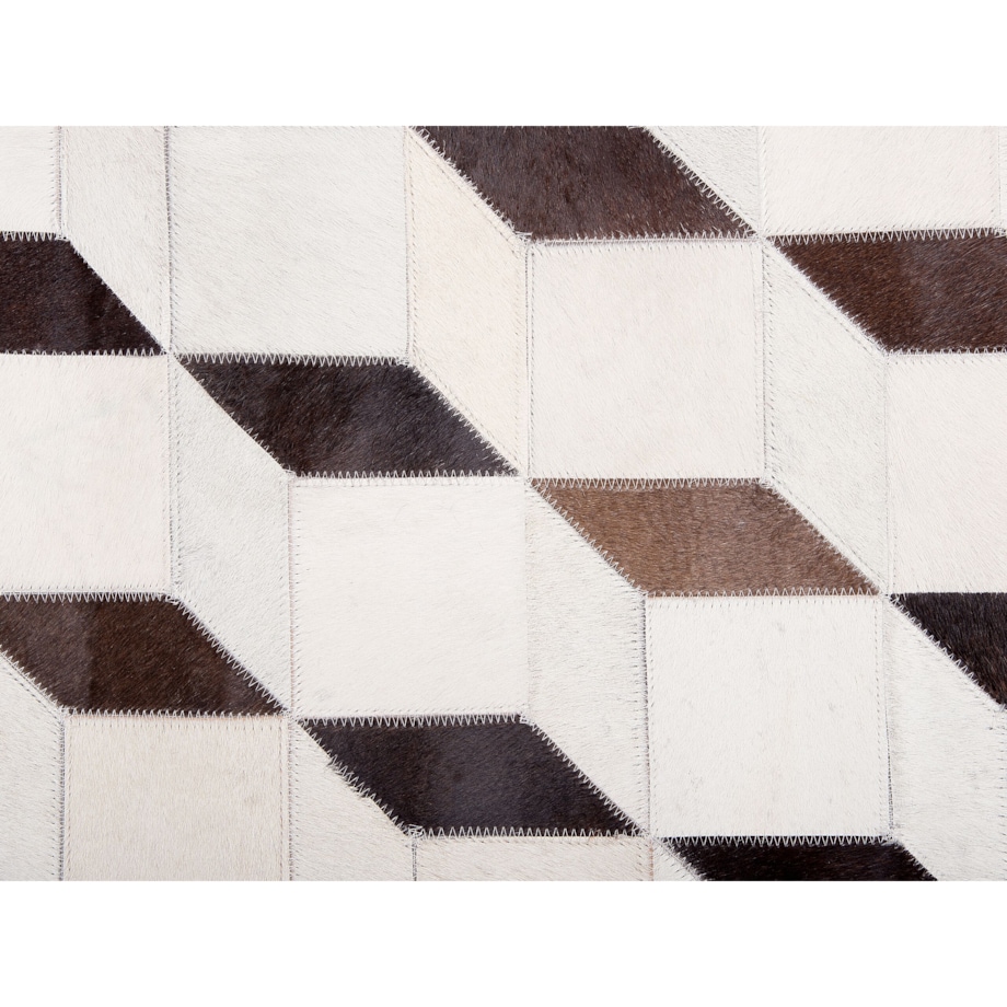 Dywan patchwork skórzany 160 x 230 cm biały ALPKOY