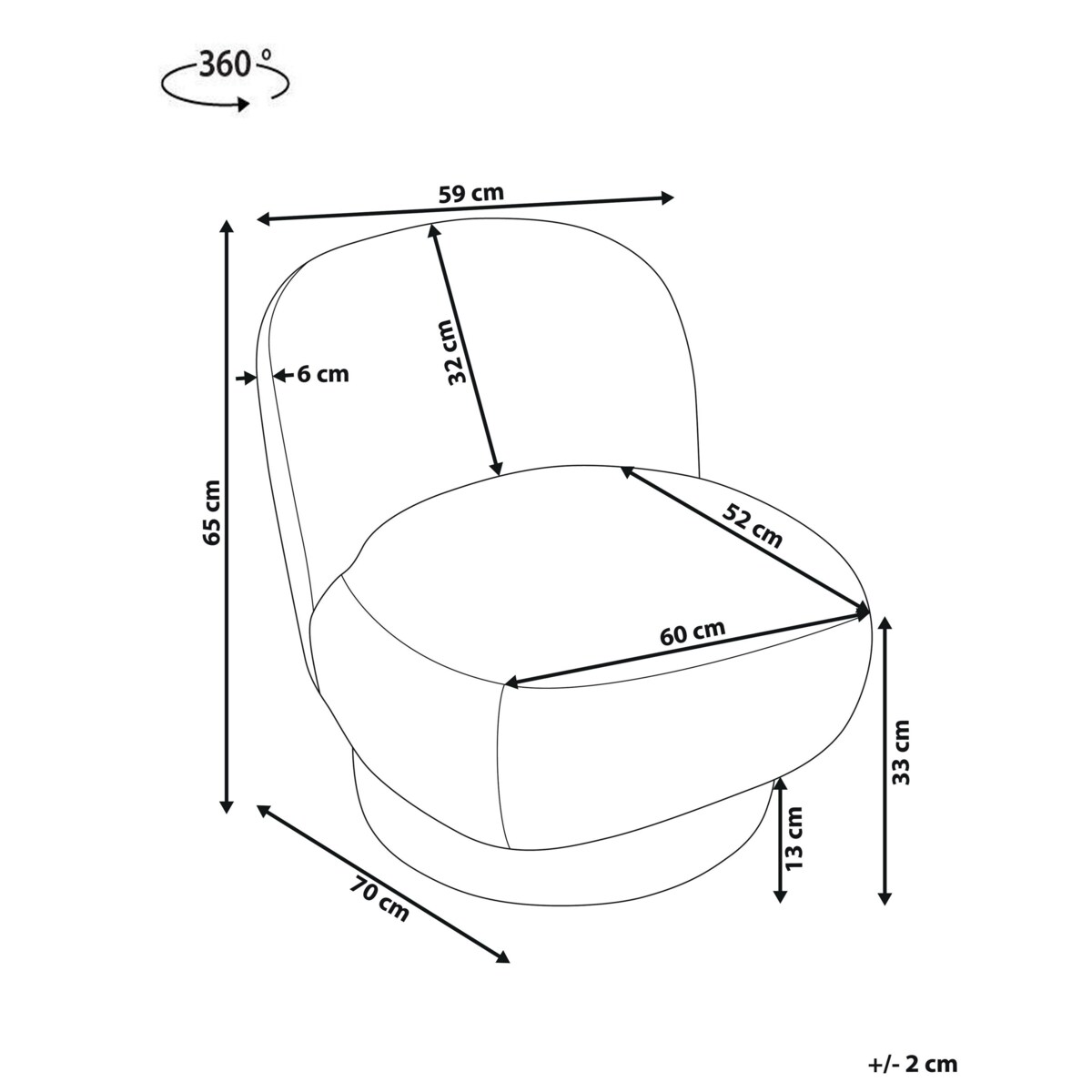 Fotel obrotowy AYLO Boucle Złamana biel