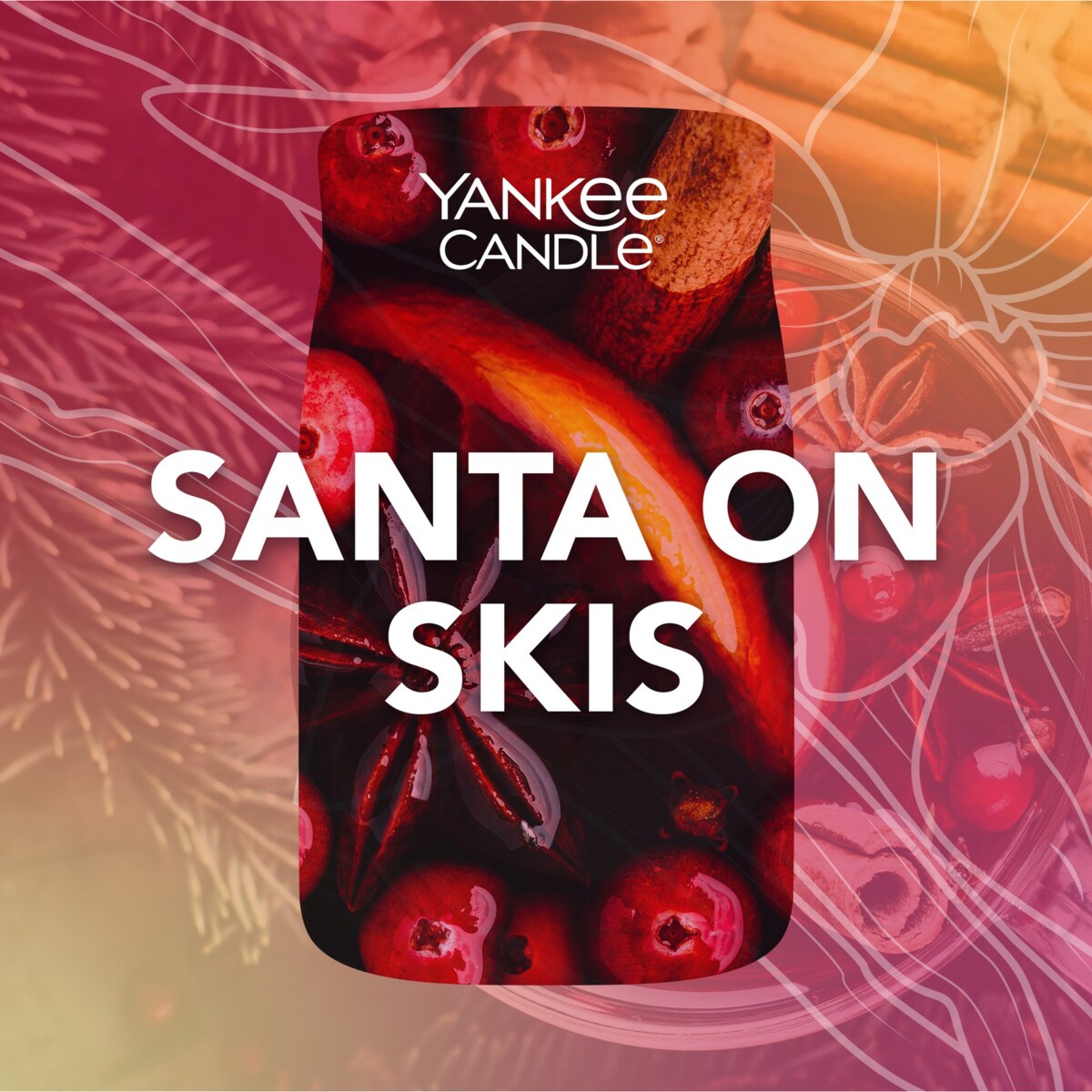 YC SIGNATURE – Świeca duża SANTA ON SKIS