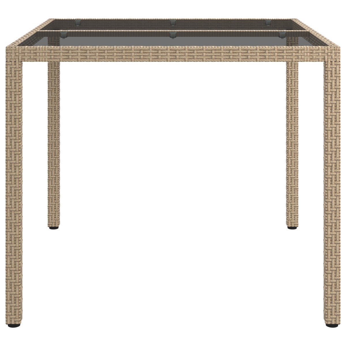 vidaXL Stół jadalniany Beżowy 90x90x75 cm Polirattan