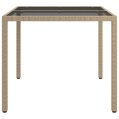 vidaXL Stół jadalniany Beżowy 90x90x75 cm Polirattan