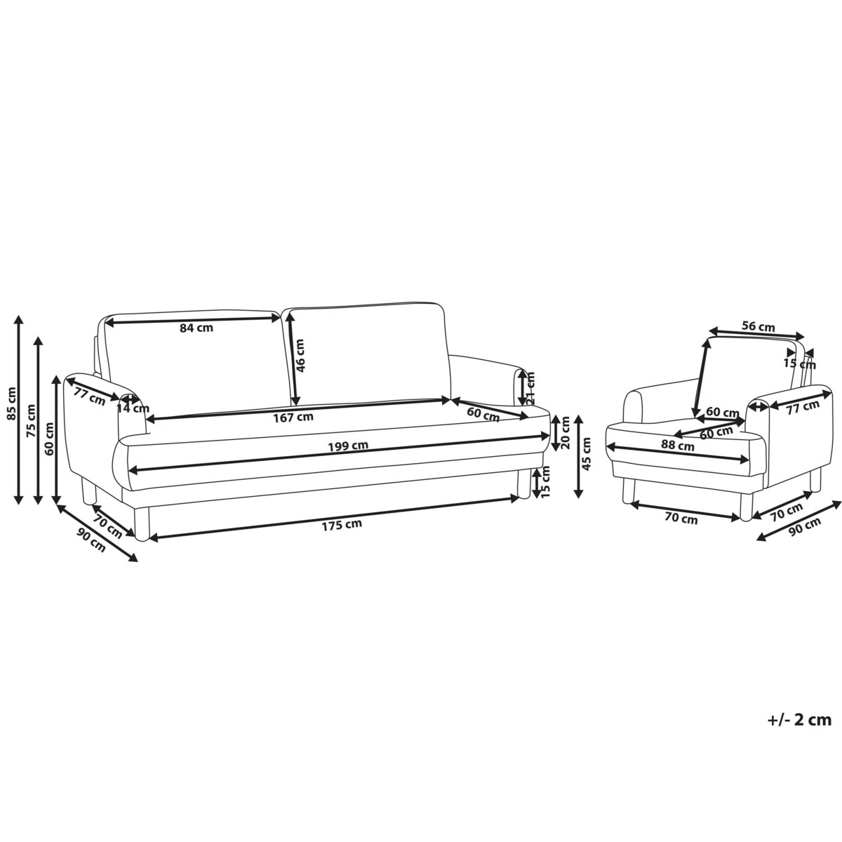 Zestaw wypoczynkowy boucle biały TUVE