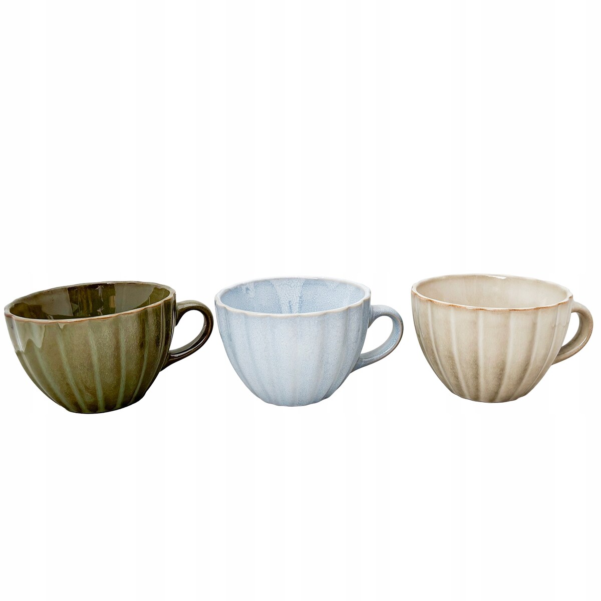 KUBEK CERAMICZNY 3 szt 400ml DO KAWY HERBATY Z UCHWYTEM NA KAWĘ DUŻY