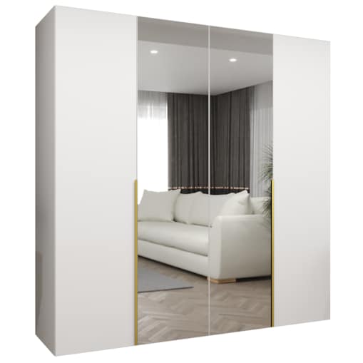 Szafa uchylna otwierana ALICANTE 2 200 wys. 202 cm Biały + u. Złoty