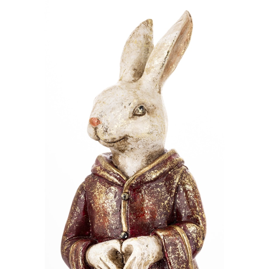 Dekoracja - królik 35x14x9 cm MALJUNA-2 w płaszczu z kapturem