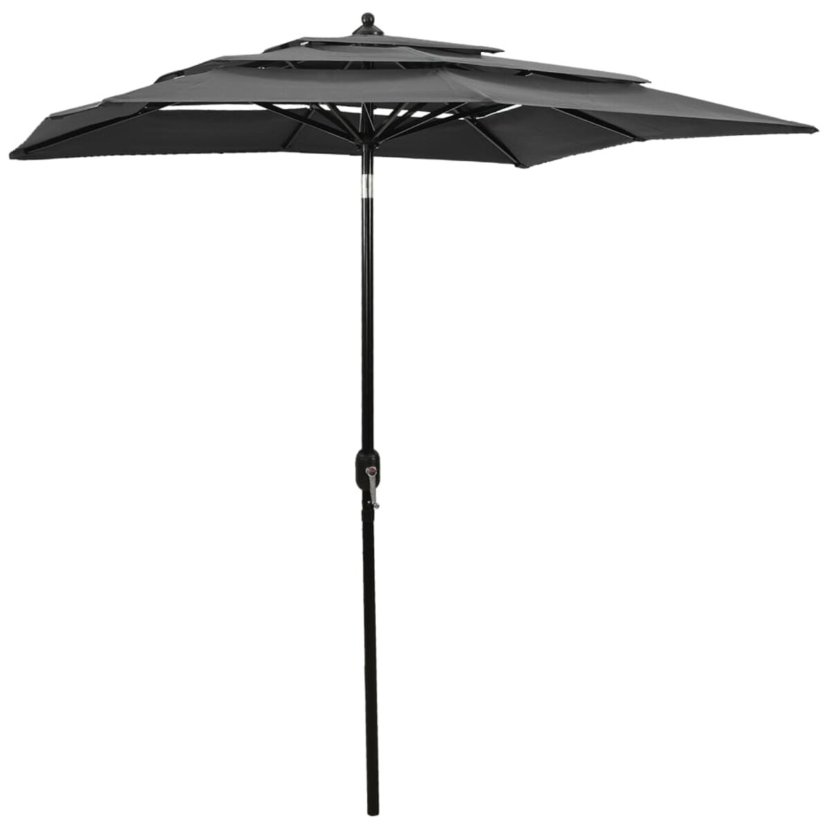vidaXL 3-poziomowy parasol na aluminiowym słupku, antracytowy, 2x2 m