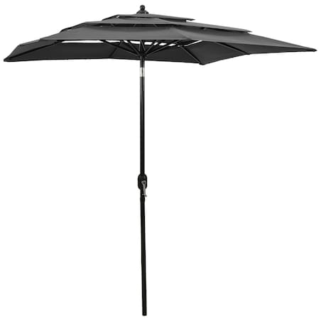 vidaXL 3-poziomowy parasol na aluminiowym słupku, antracytowy, 2x2 m