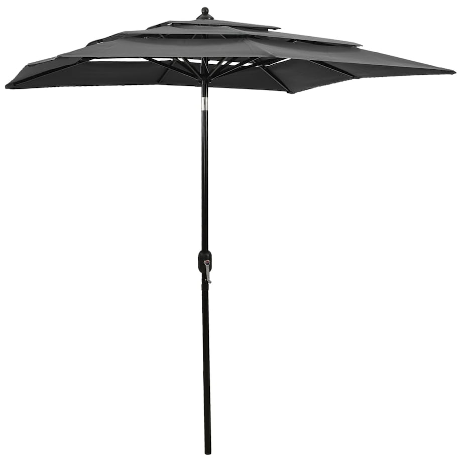 vidaXL 3-poziomowy parasol na aluminiowym słupku, antracytowy, 2x2 m