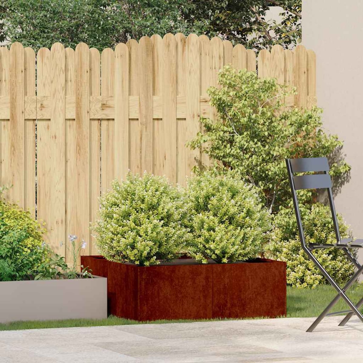 vidaXL Doniczka Rusty 80x80x30 cm Stal nierdzewna