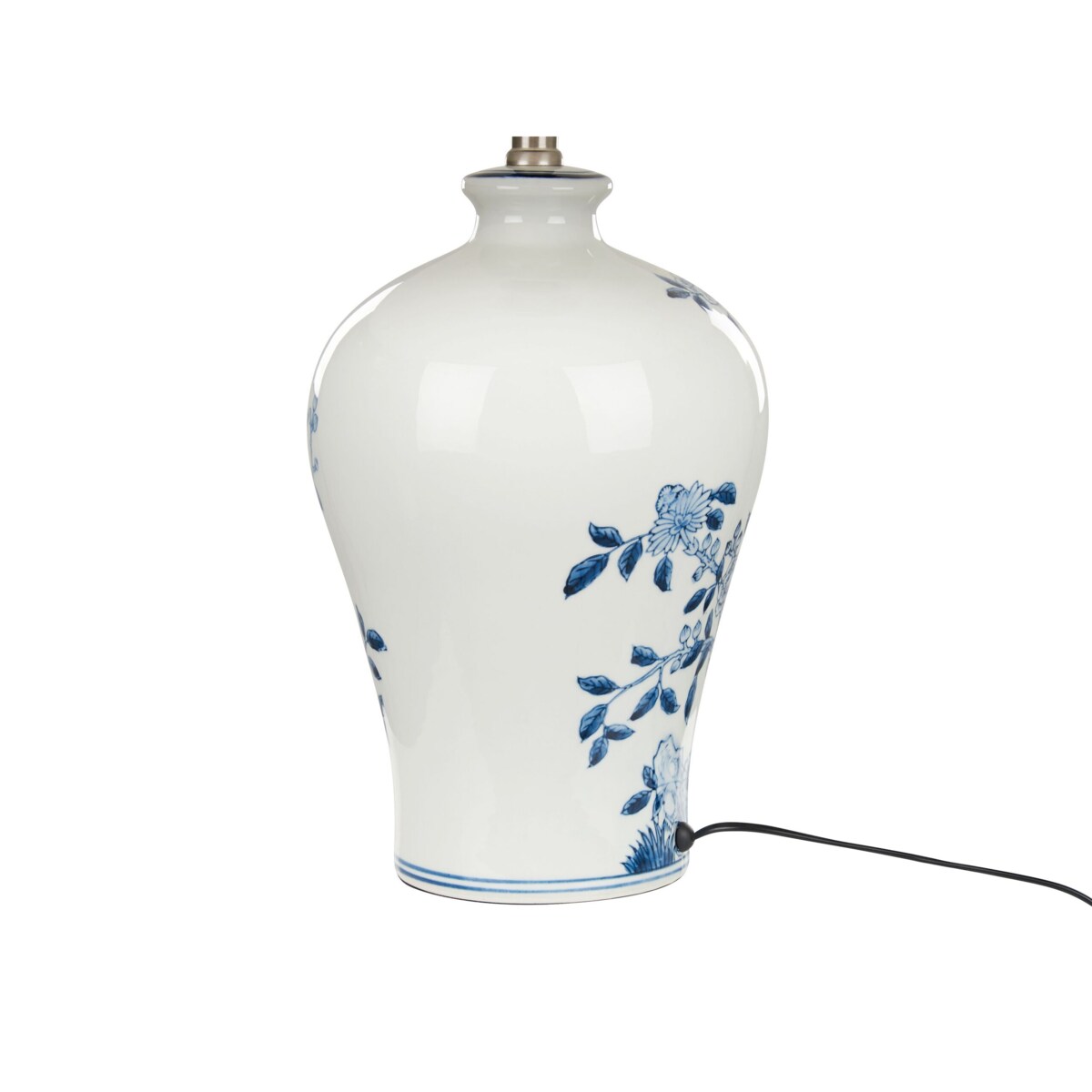 Lampa stołowa porcelanowa biało-niebieska MAGROS