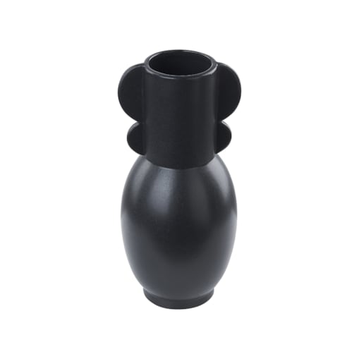 Wazon na kwiaty ceramiczny czarny MYTILENE