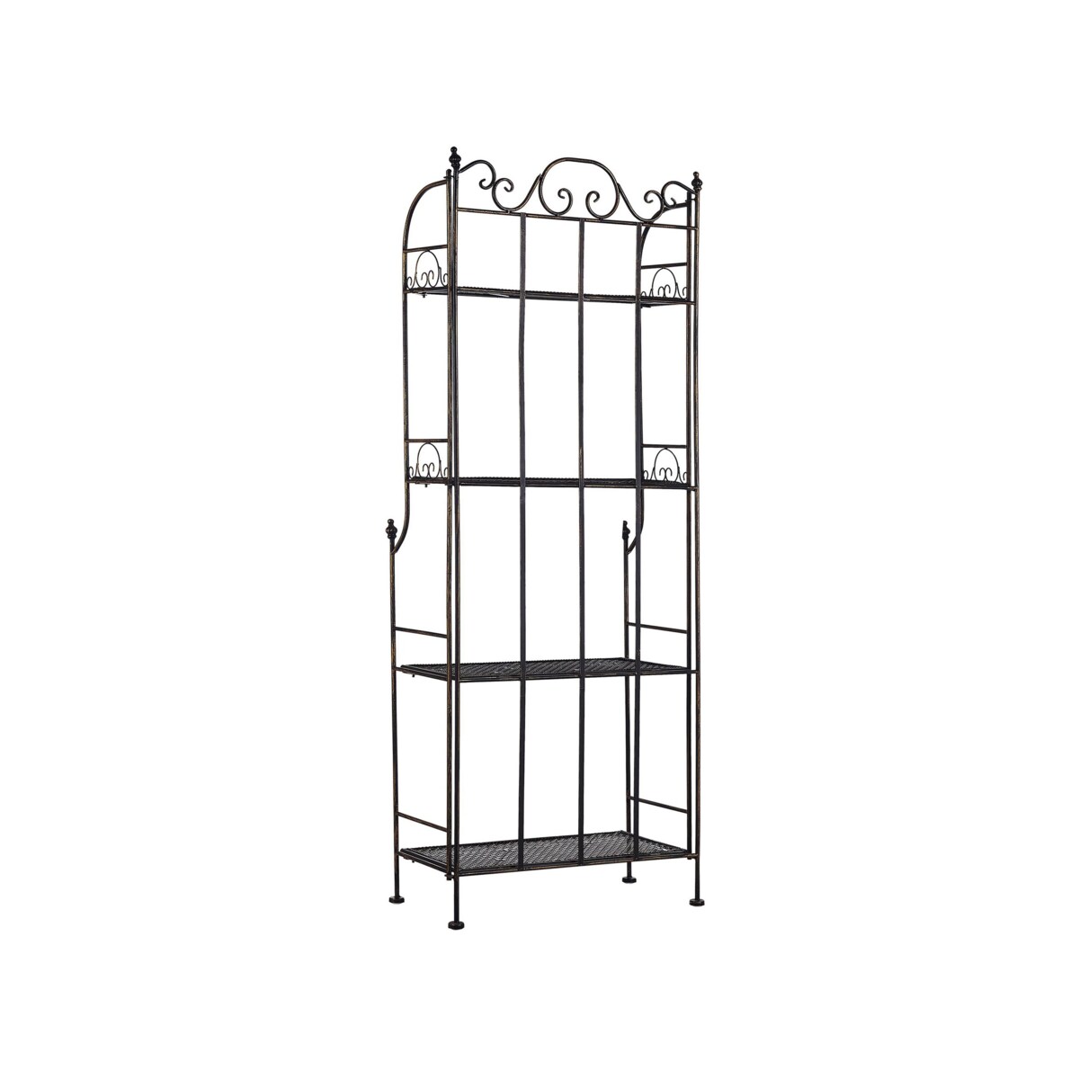 Regał ogrodowy metalowy 4 półki czarny ISERNIA