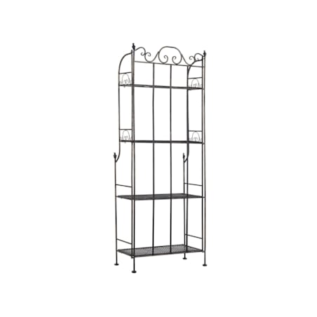 Regał ogrodowy metalowy 4 półki czarny ISERNIA