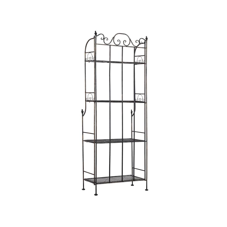 Regał ogrodowy metalowy 4 półki czarny ISERNIA