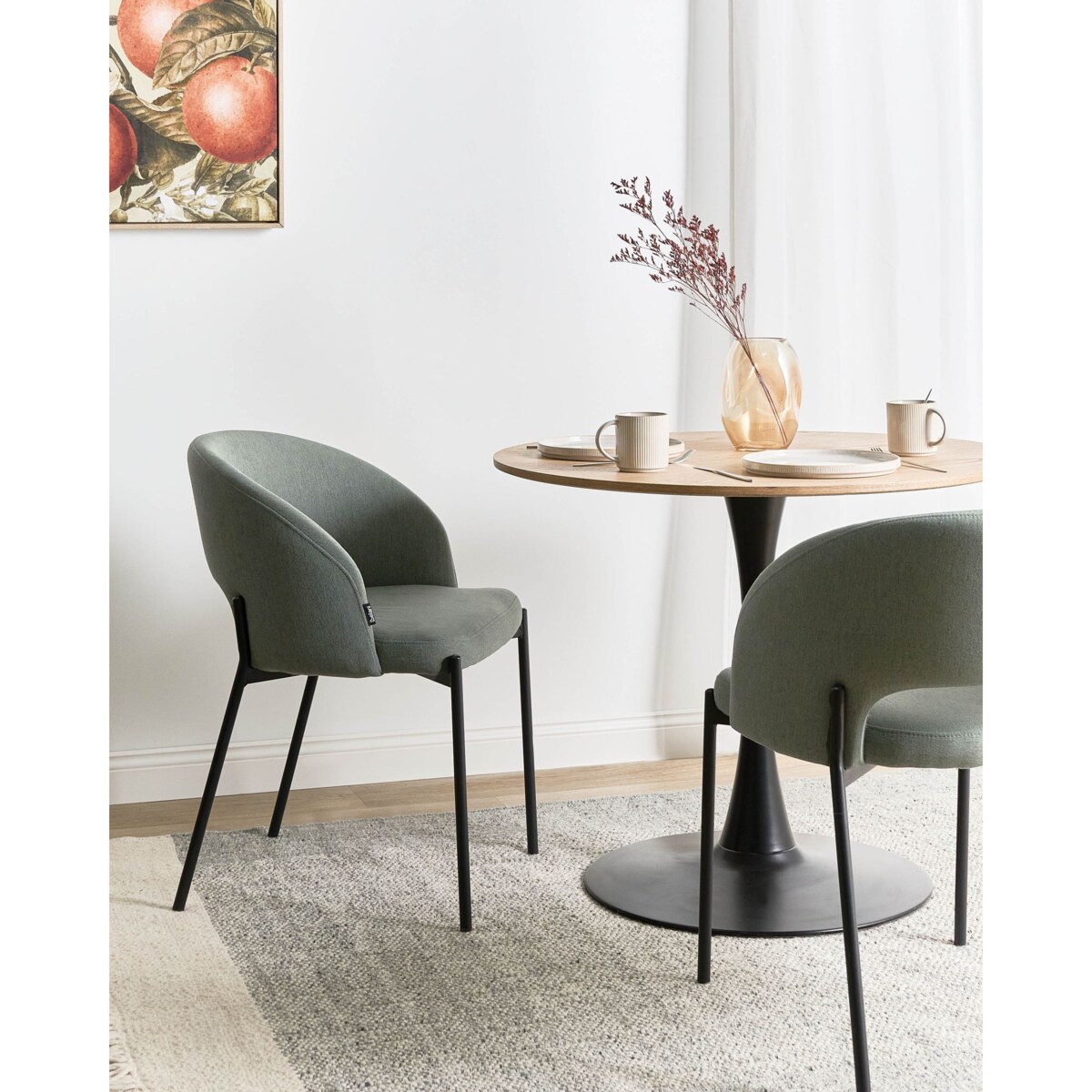 Zestaw 2 krzeseł do jadalni PENNY Ciemnozielony