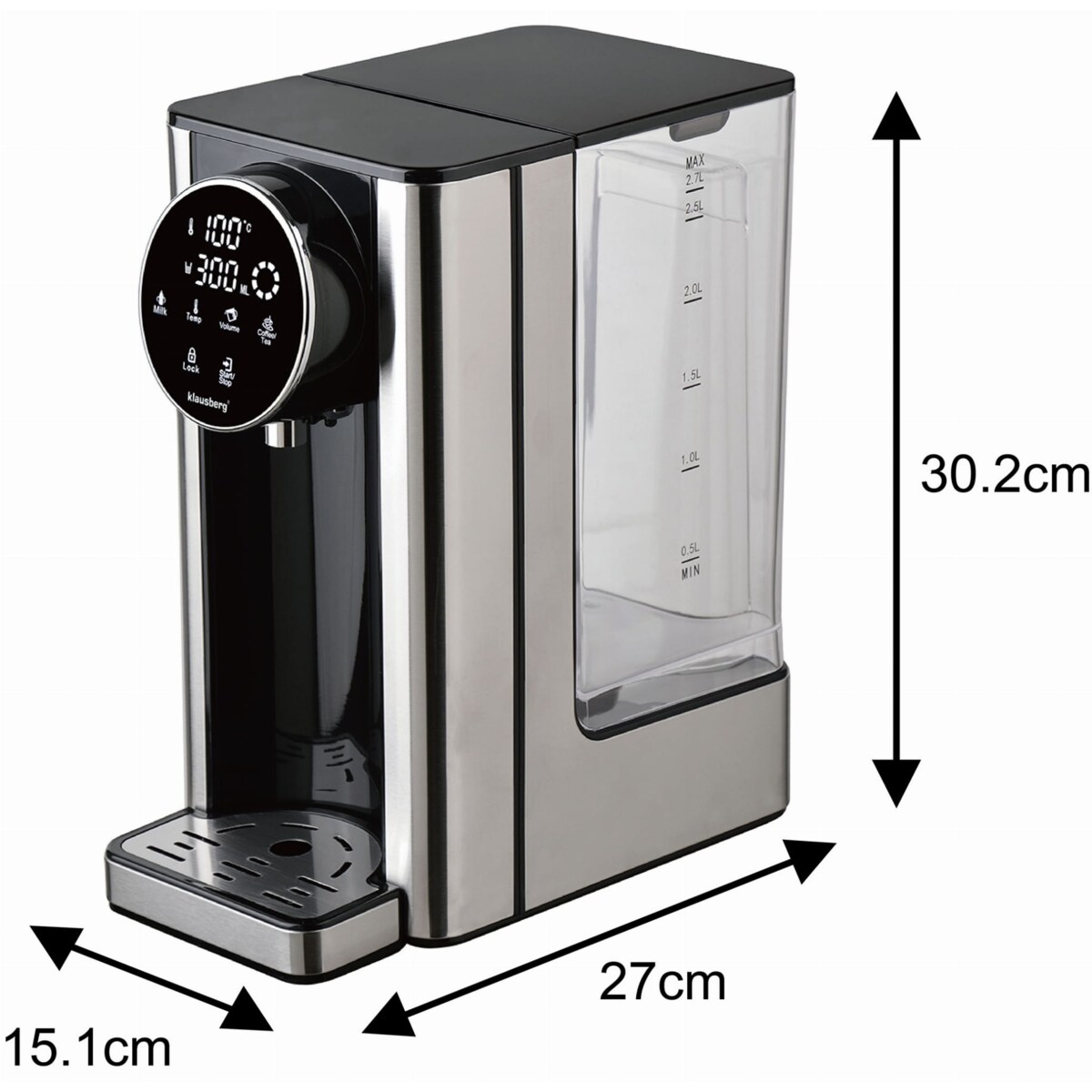 Dozownik dystrybutor podgrzewacz do gorącej wody 2.7L z regulacją temperatury KLAUSBERG