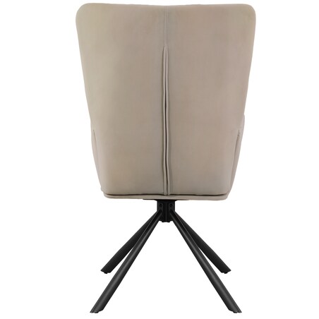 Krzesło tapicerowane obrotowe 180 do salonu jadalni nowoczesne welurowe beżowy