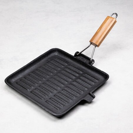Patelnia grillowa żeliwna kwadratowa 24cm KINGHOFF