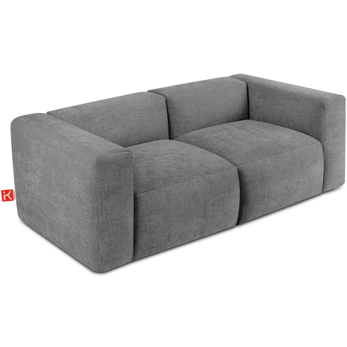 KONSIMO BUFFO 2-osobowa sofa z niezwykle miękkim i wygodnym siedziskiem, kolor jasny popielaty