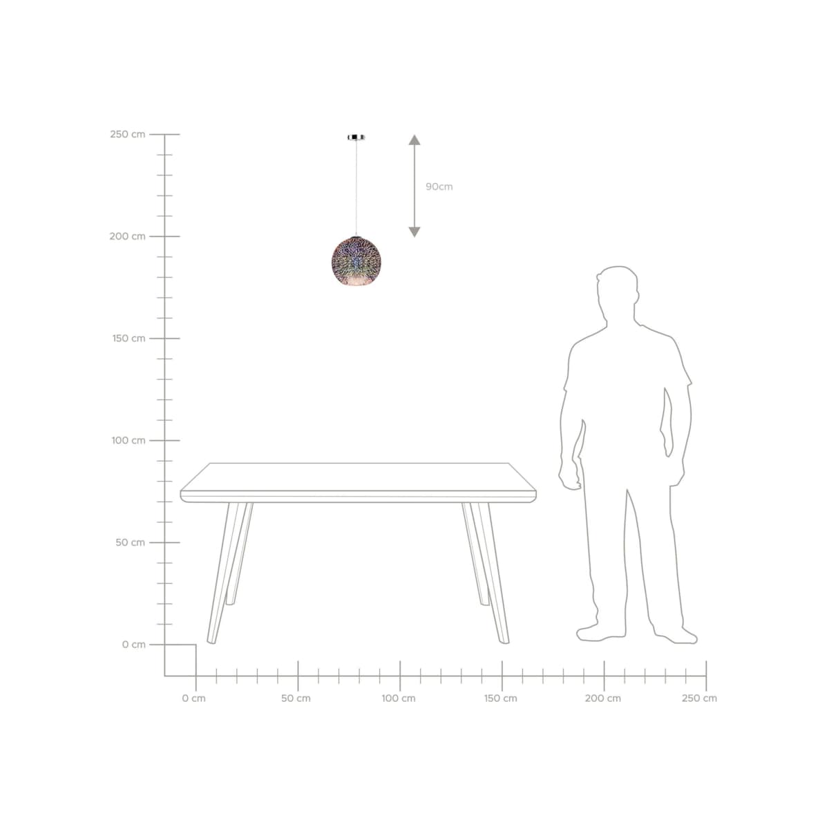 Lampa wisząca szklana miedziana SESSERA