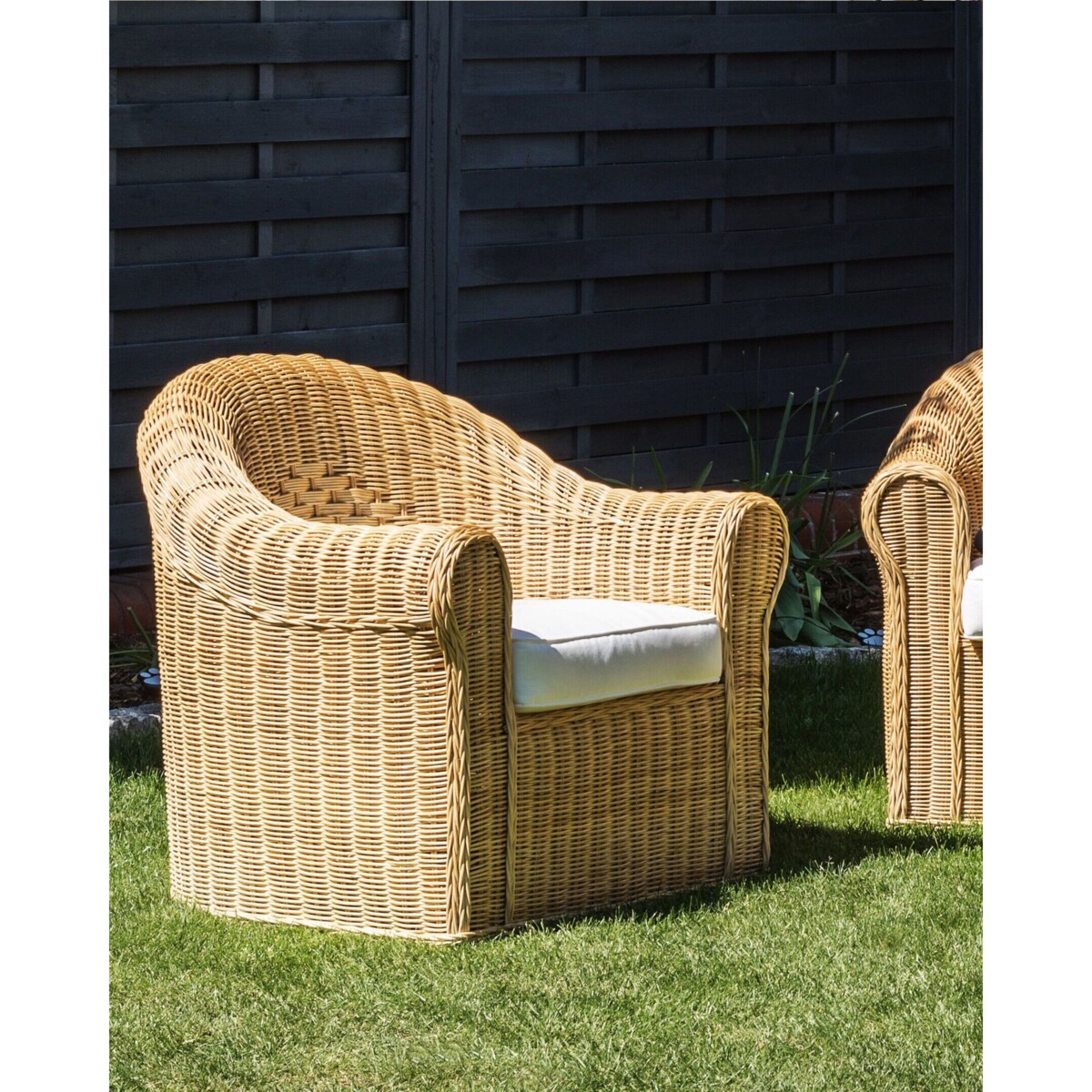Fotel ogrodowy LIVADEIA Rattan Naturalny