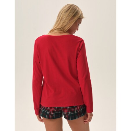 Piżama Feli 41898-33X Czerwone Czerwony, S