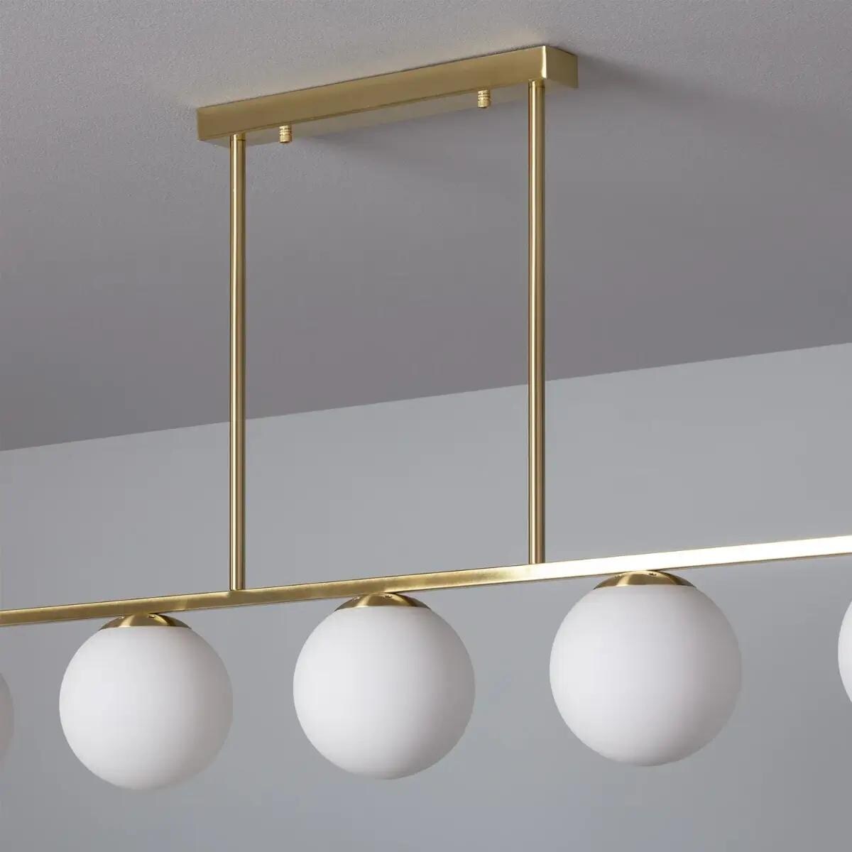 Lampa zwieszana szkło Milano ABR-LWM-6XE27 Abruzzo molekuły złoty biały