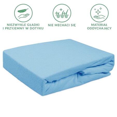 Prześcieradło frotte z gumką 160x200 kolor niebieski