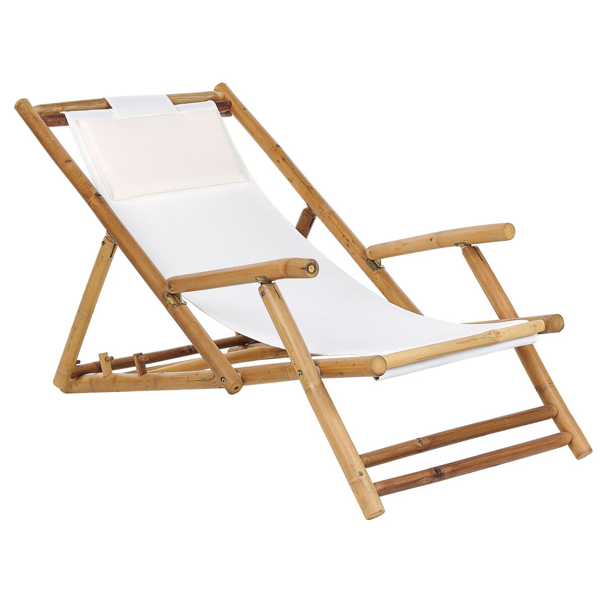 Zestaw mebli balkonowych bambusowy jasne drewno z białym ATRANI /SPELLO