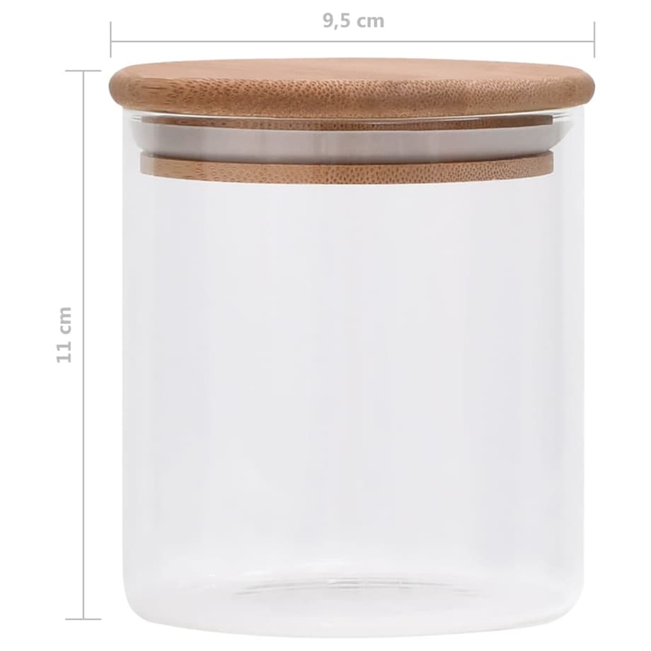 vidaXL Szklane słoje z bambusową pokrywką, 6 szt., 600 ml