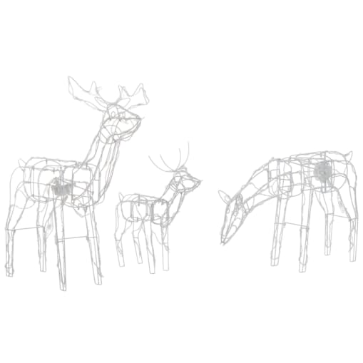 Zestaw 3 dekoracji ogrodowych LED ruchomy renifer 76 cm biały MIKKELI