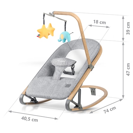 Leżaczek bujany z zabawkami składany bujaczek kołyska Nukido