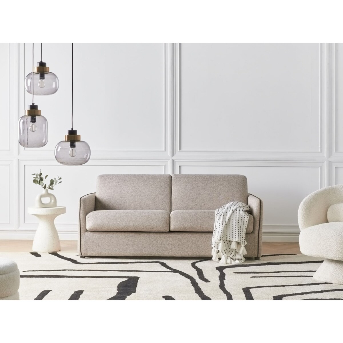 Sofa rozkładana ISHOJ Beżowoszary Tkanina