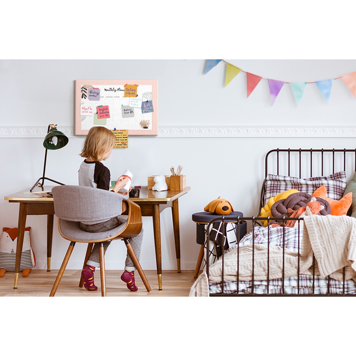 Tablica korkowa Planer miesięczny 60x40cm - drewniane pinezki