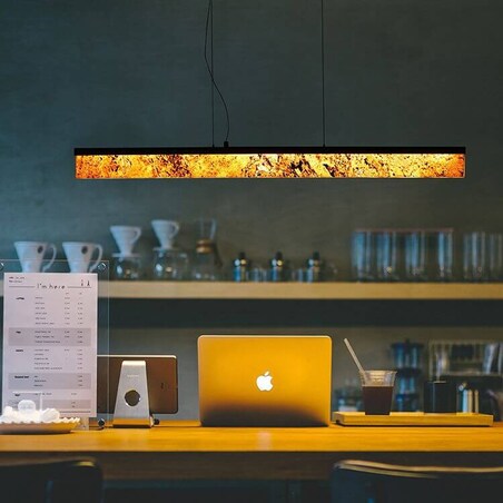 LAMPA wisząca MARBLE STONE MPLS-6602/607Y Abigali marmurowa OPRAWA listwa LED 30W 3000K zwis czarny