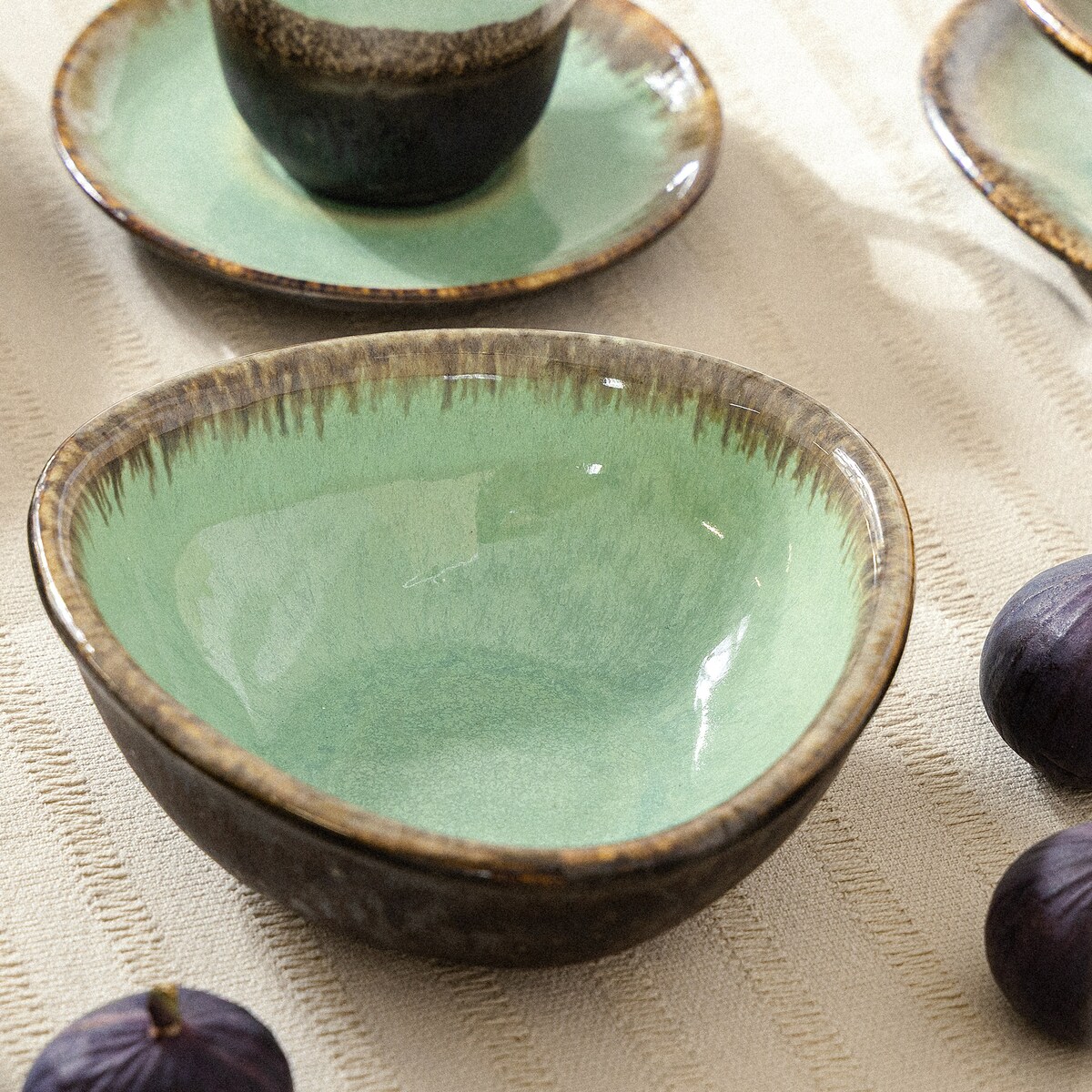 Konsimo PRIMA Zestaw śniadaniowy 6 os. (12 el.), szałwiowy