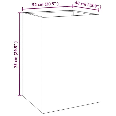 vidaXL Donica, 52x48x75 cm, stal kortenowska