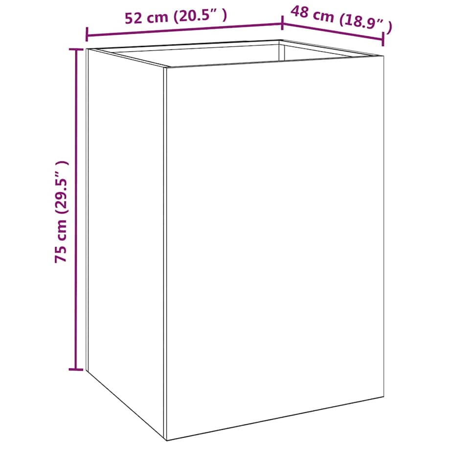 vidaXL Donica, 52x48x75 cm, stal kortenowska