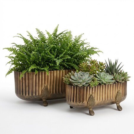 DONICZKA NA NÓŻKACH ZŁOTA LOFT NA BONSAI BALKON DUŻA OSŁONKA 40cm 2 SZT.