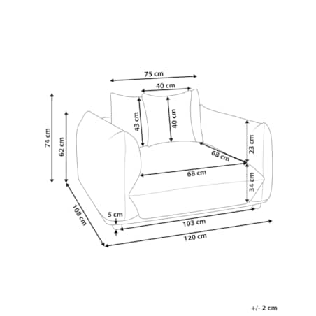 Fotel LUVOS Welur Ciemnoniebieski