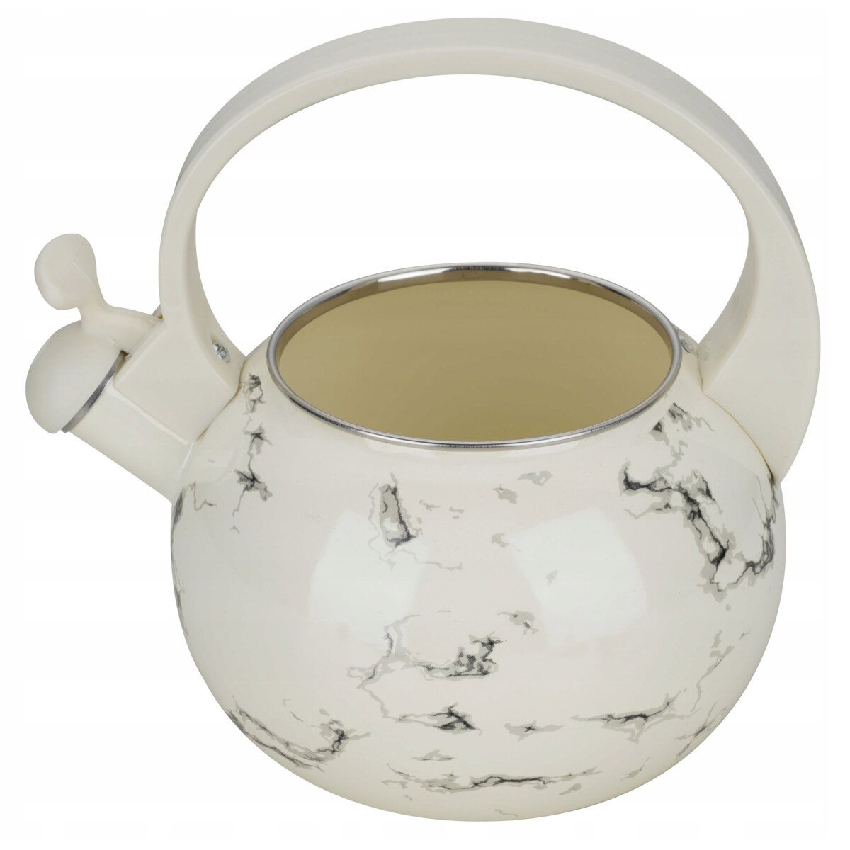 Czajnik Emaliowany Retro 2.2L Z Automatycznym Gwizdkiem Biały Indukcja Gaz