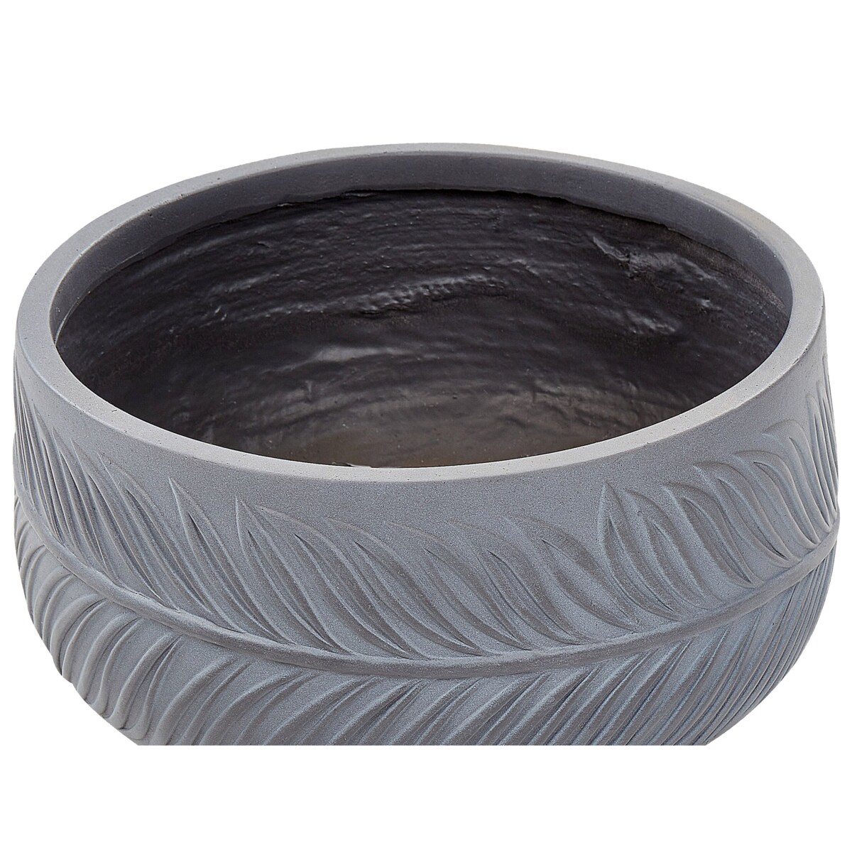 Doniczka okrągła 35 x 35 x 19 cm szara FTERO