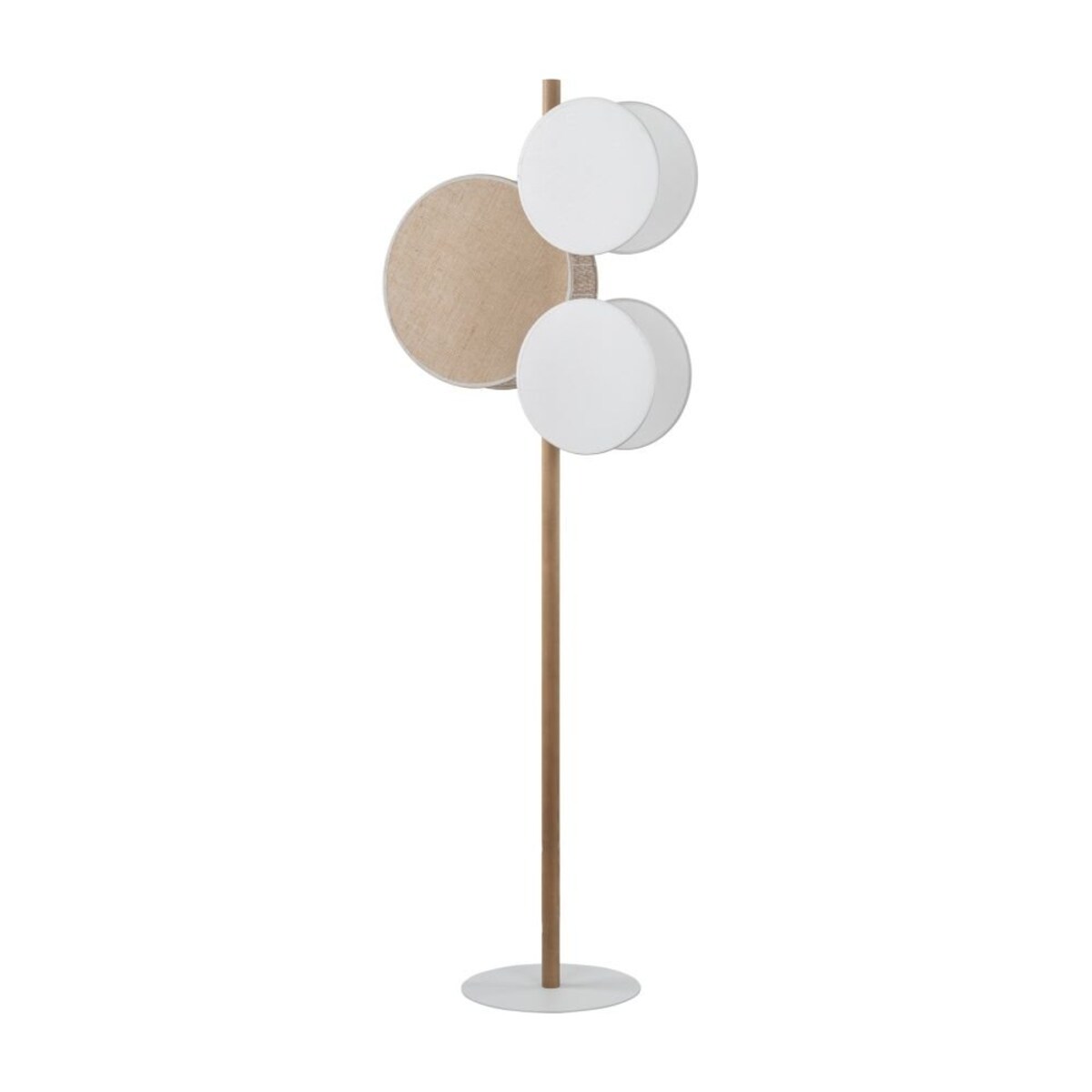 Lampa podłogowa PULSE 5960 TK Lighting 3xE27 biała drewno/juta nowoczesna do salonu i sypialni