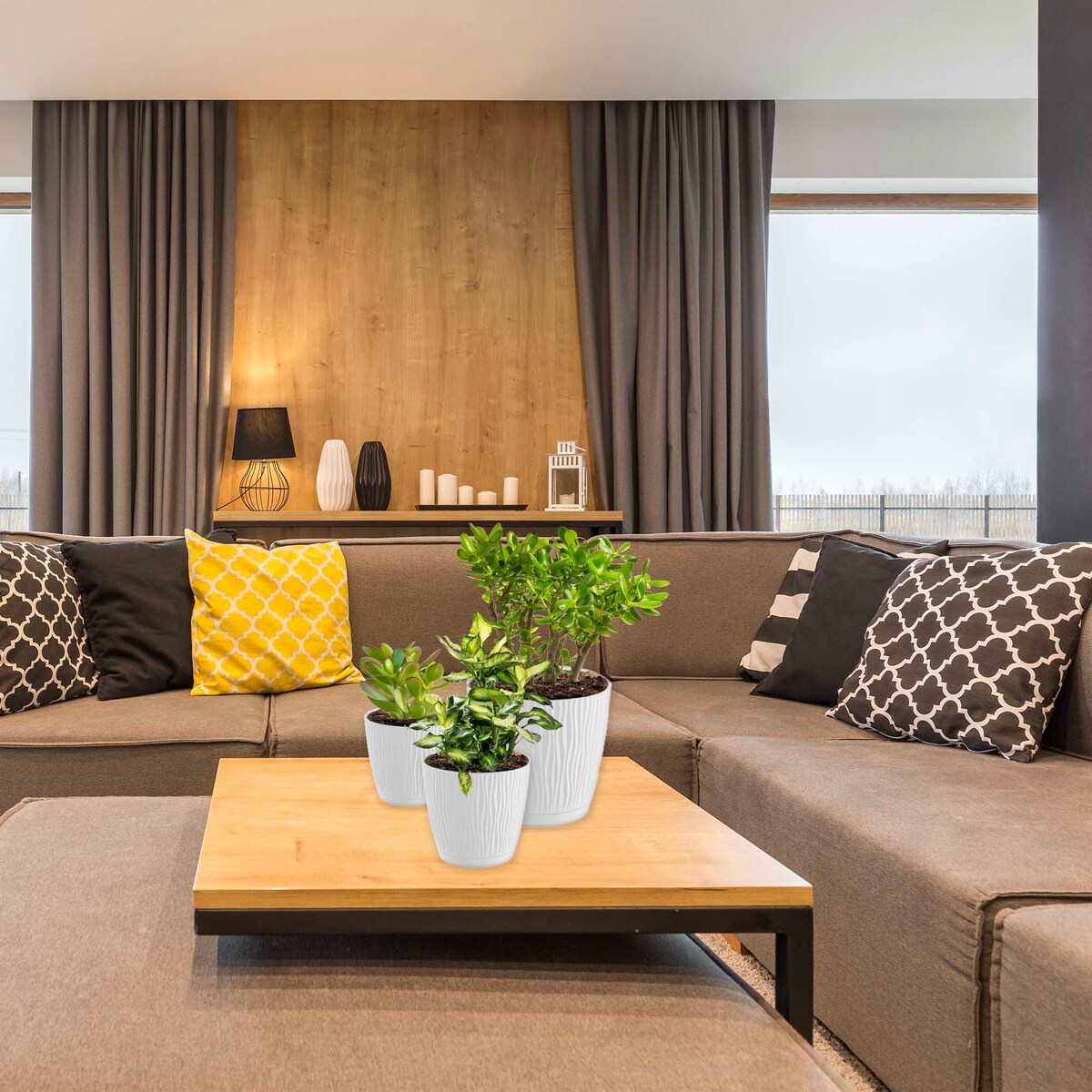 Doniczka Okrągła Z Podstawką Na Kwiaty Zestaw