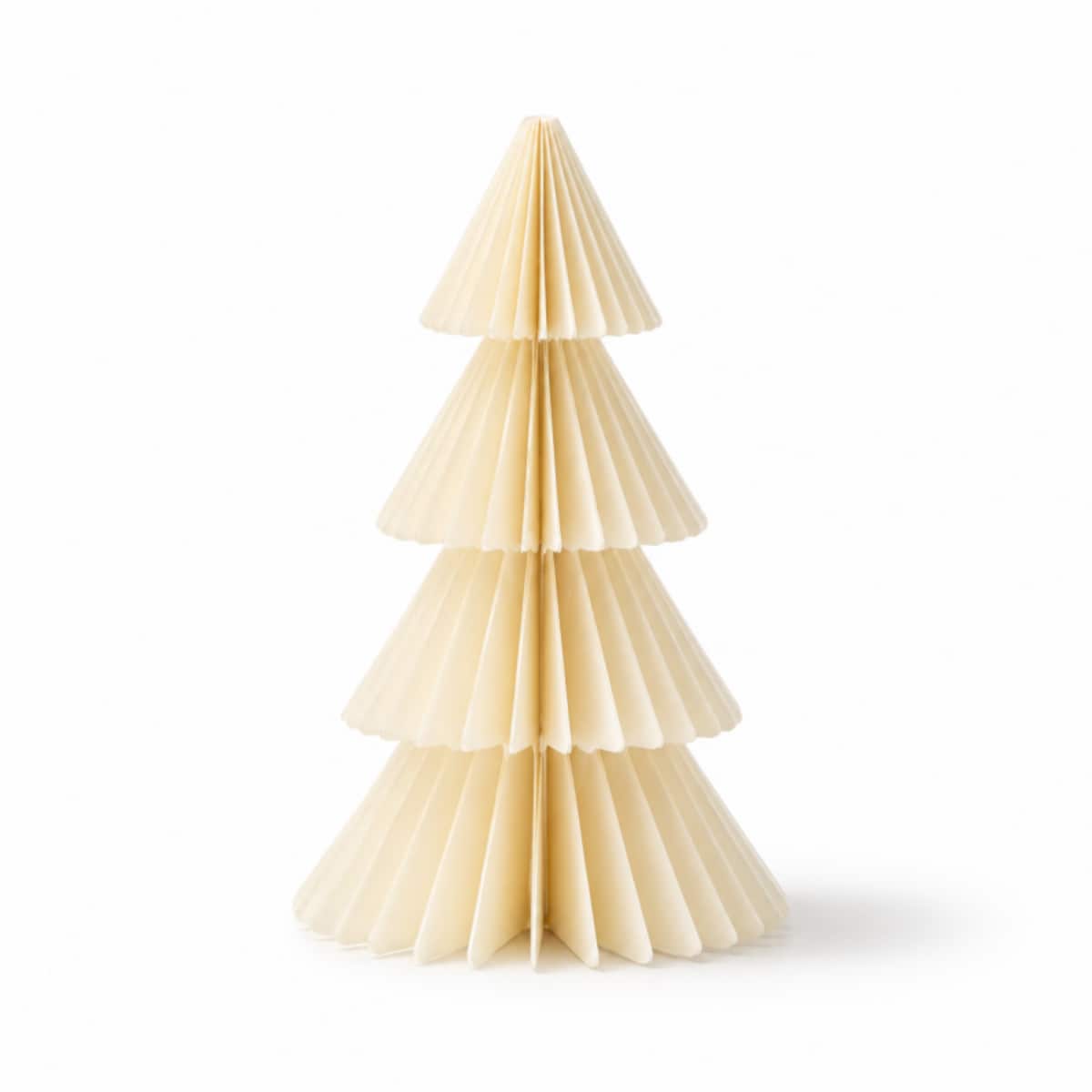 Papierowa dekoracja choinka Bożonarodzeniowa składana, kremowa 30cm WOZ67