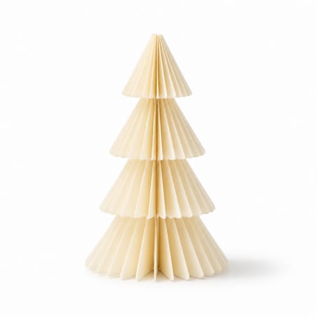 Papierowa dekoracja choinka Bożonarodzeniowa składana, kremowa 30cm WOZ67