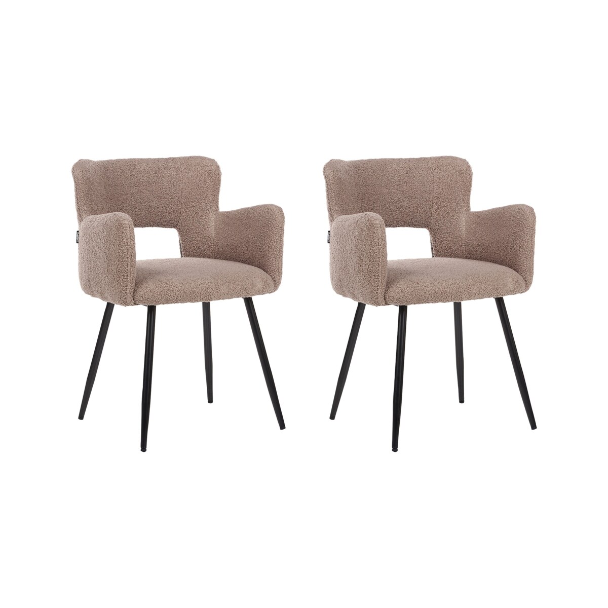 Zestaw 2 krzeseł do jadalni SANILAC Boucle Brązowy