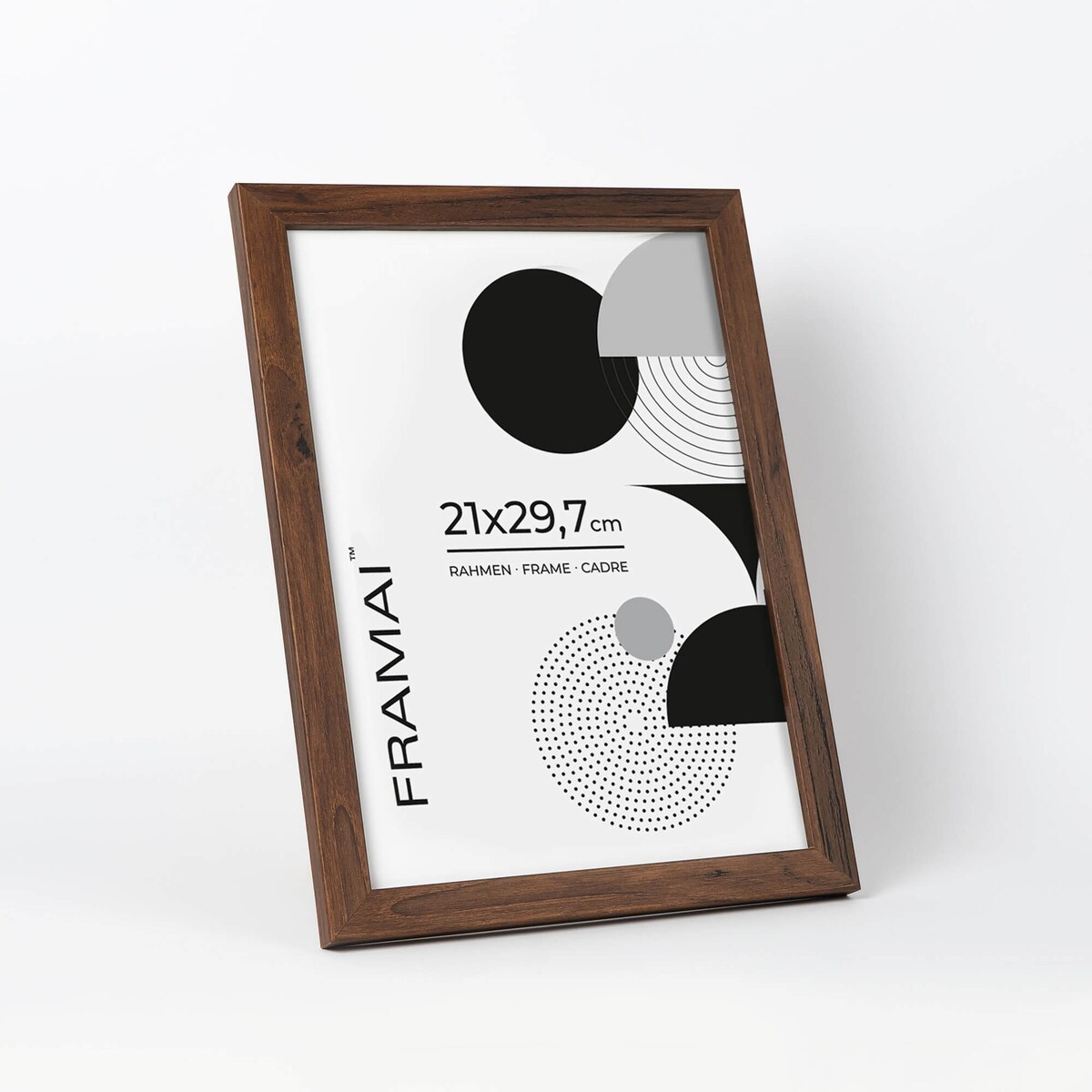 Ramka na zdjęcia 21x29,7 cm brązowa rama MDF z plexi do postawienia powieszenia klasyczna ramka
