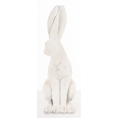 Dekoracja - siedzący słupka królik 32,5x11,5x10 cm TALA - IV biały